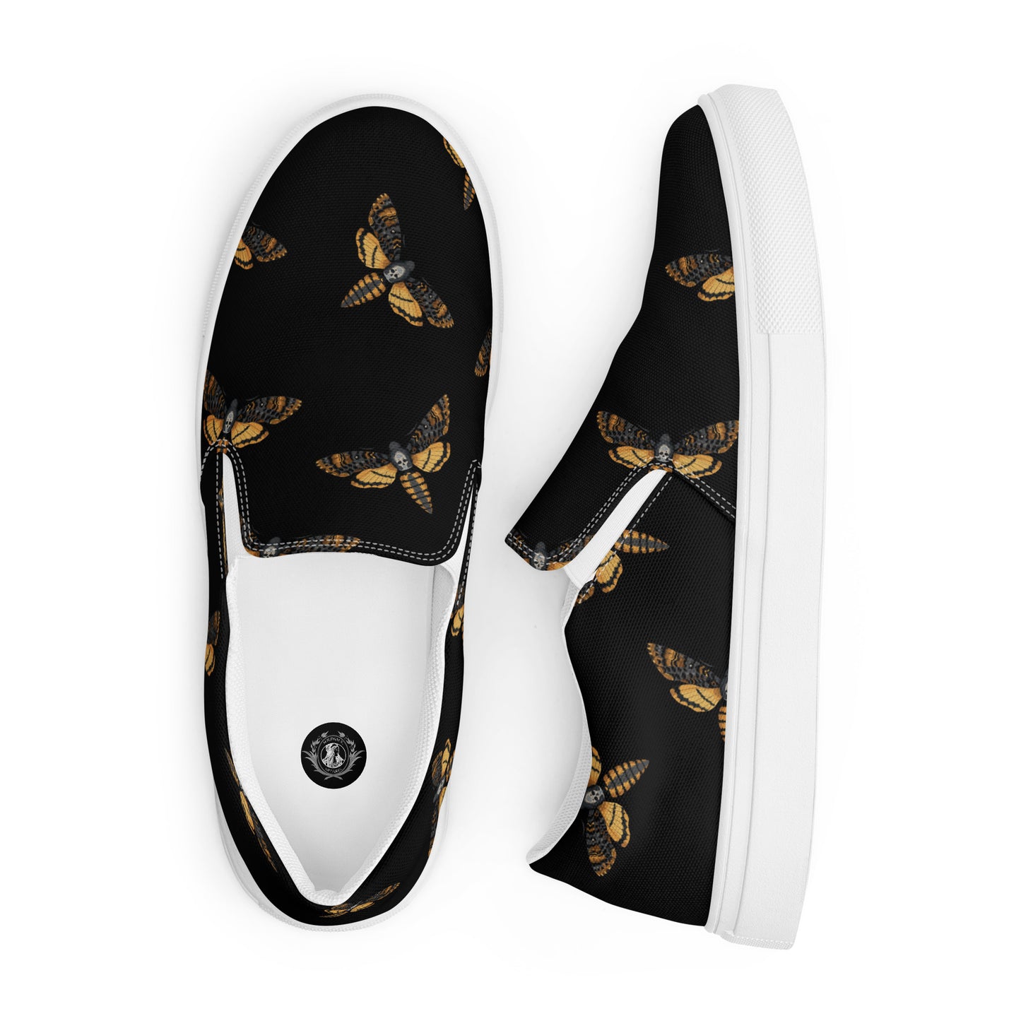 Eden Garden | Women’s Slip-on Canvas Shoes | Black Moth