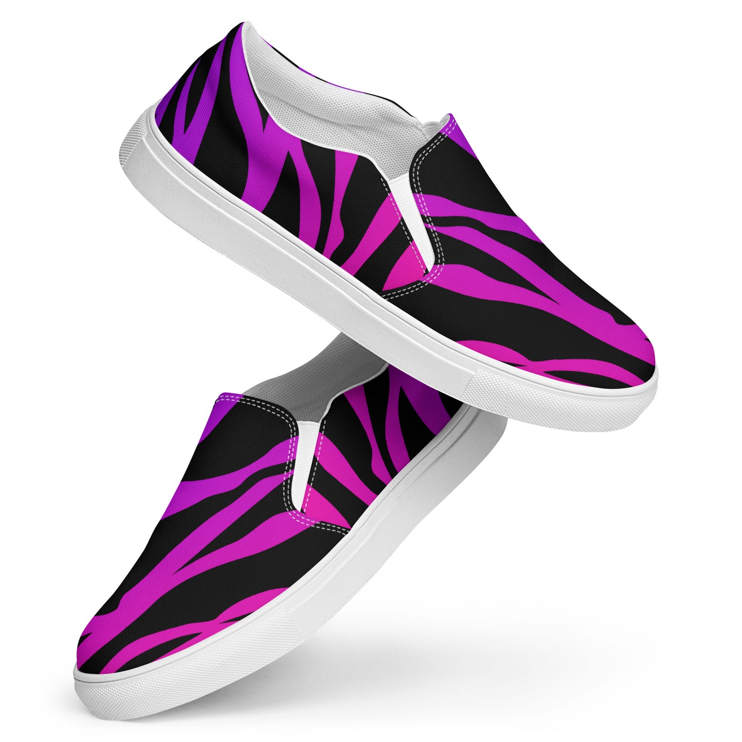 Eden Garden | Women’s Slip-on Canvas Shoes | Purple Zebra