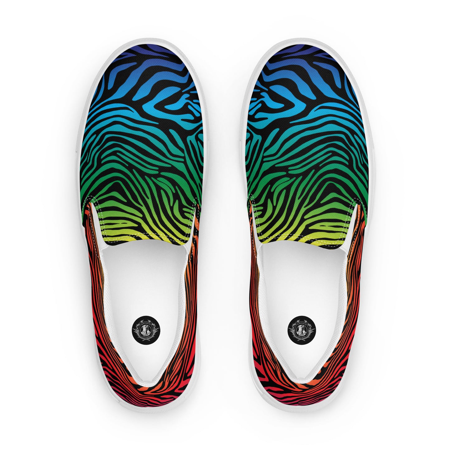 Eden Garden | Women’s Slip-on Canvas Shoes | Rainbow Zebra