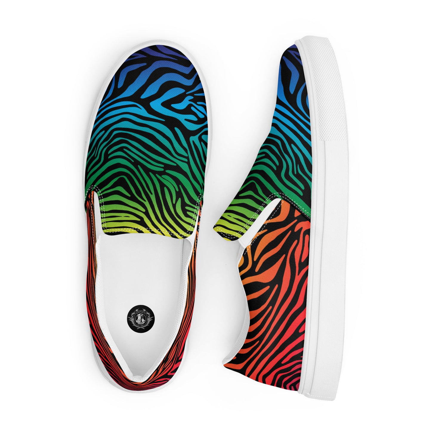 Eden Garden | Women’s Slip-on Canvas Shoes | Rainbow Zebra