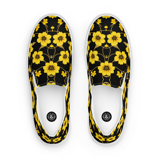 Eden Garden | Women’s Slip-on Canvas Shoes | Yellow Bloom