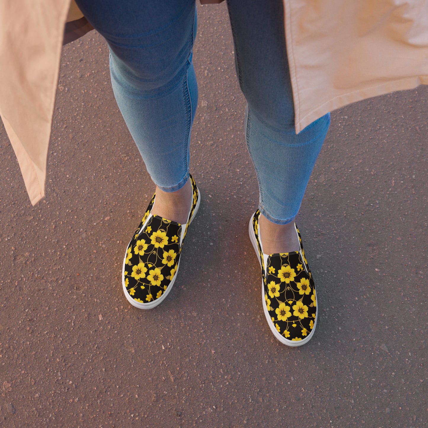 Eden Garden | Women’s Slip-on Canvas Shoes | Yellow Bloom