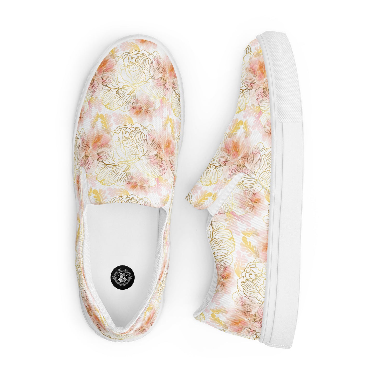 Eden Garden | Women’s Slip-on Canvas Shoes | Pink Peony