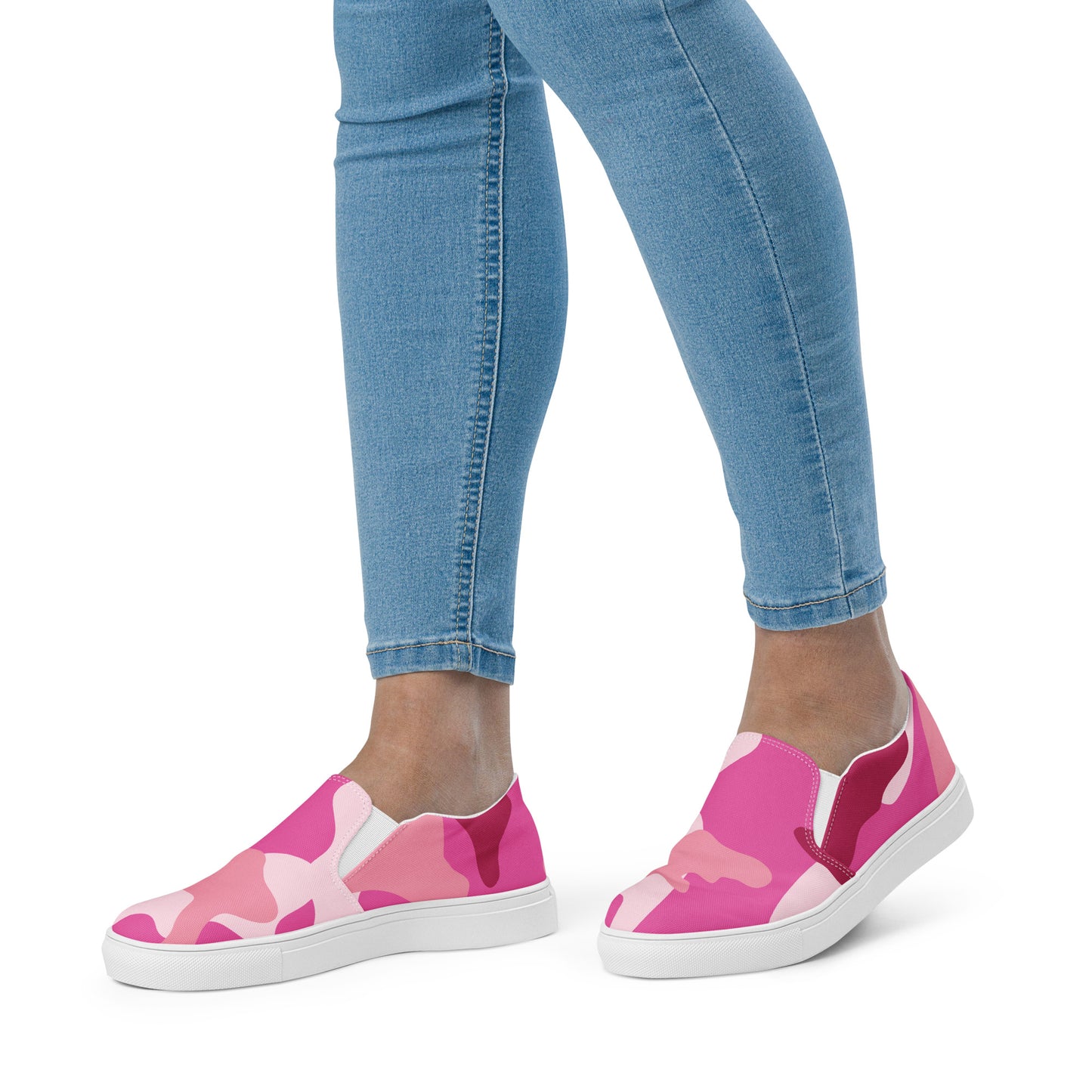 GeoMetro | Women’s Slip-on Canvas Shoes | Pink Camo