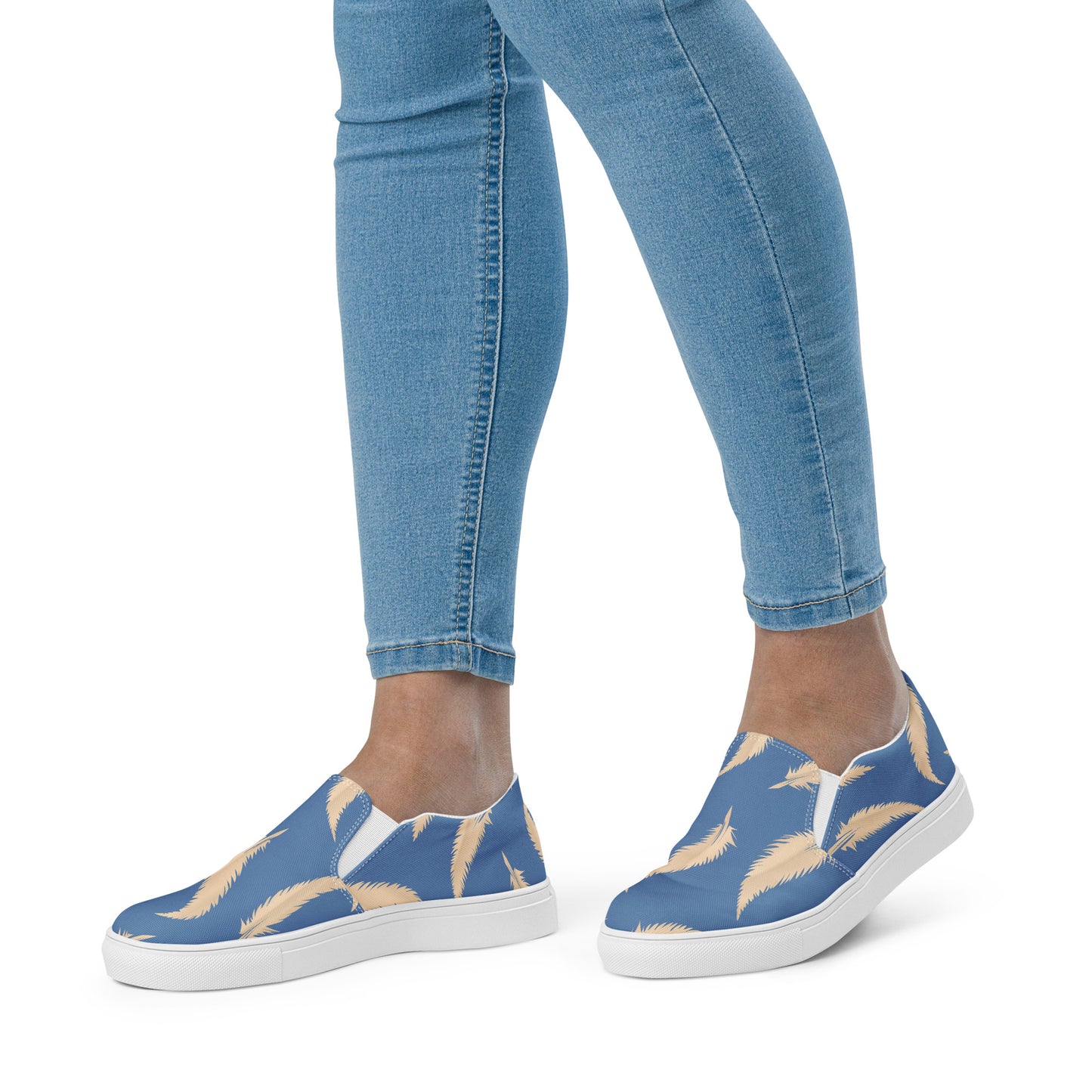 Eden Garden | Women’s Slip-on Canvas Shoes | Blue Feather