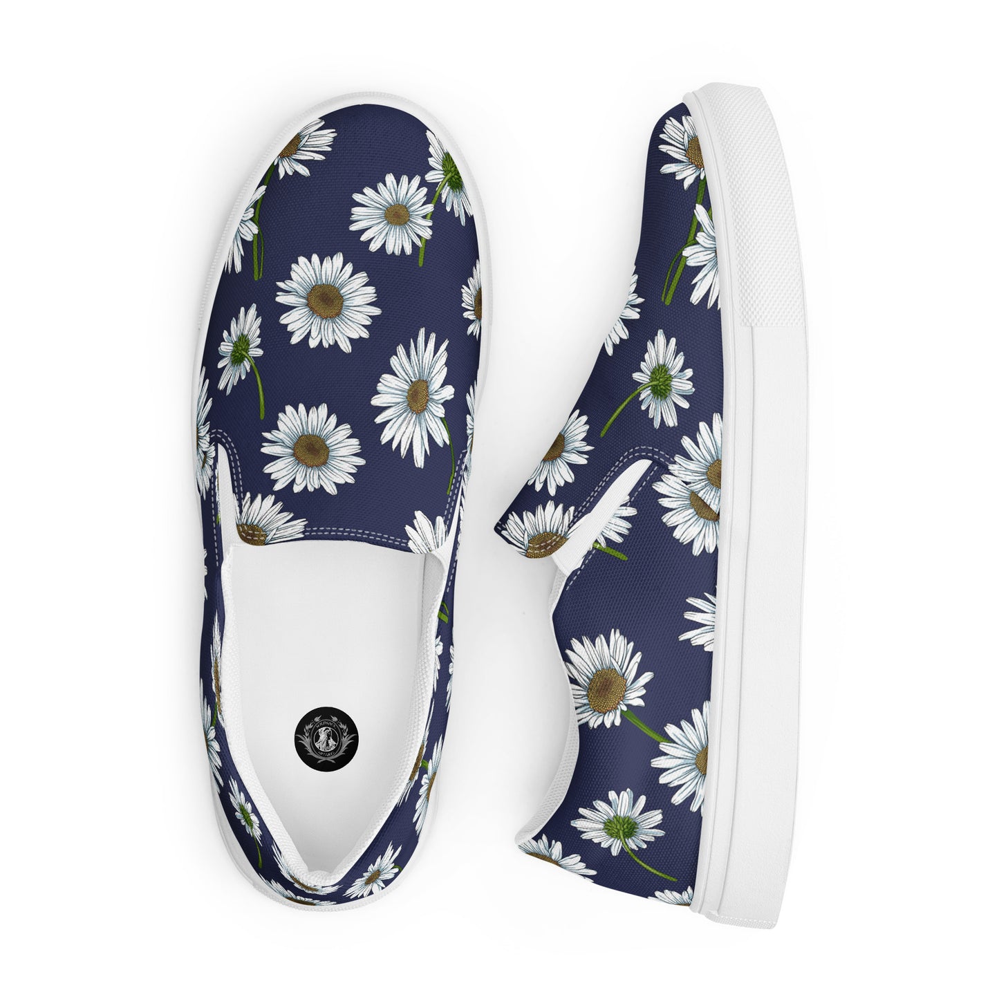 Eden Garden | Women’s Slip-on Canvas Shoes | White Daisy