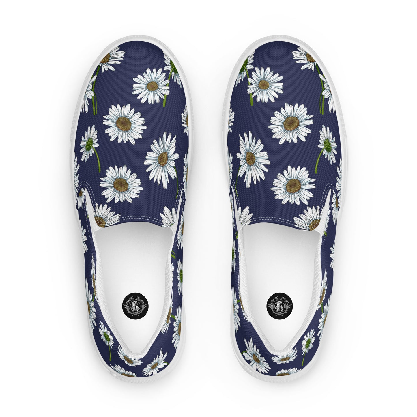 Eden Garden | Women’s Slip-on Canvas Shoes | White Daisy