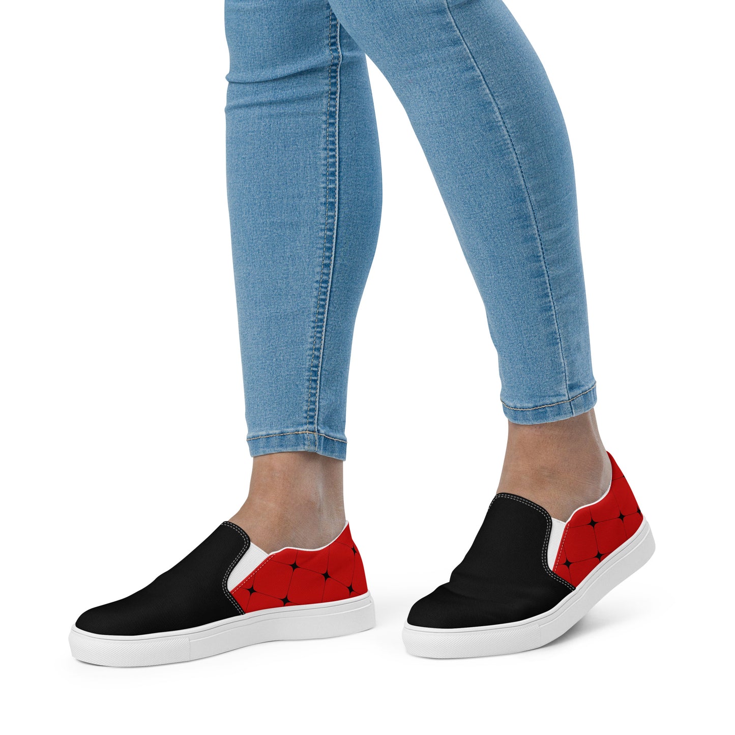 Silk Road | Women’s Slip-on Canvas Shoes | Red Diamond 2Tone