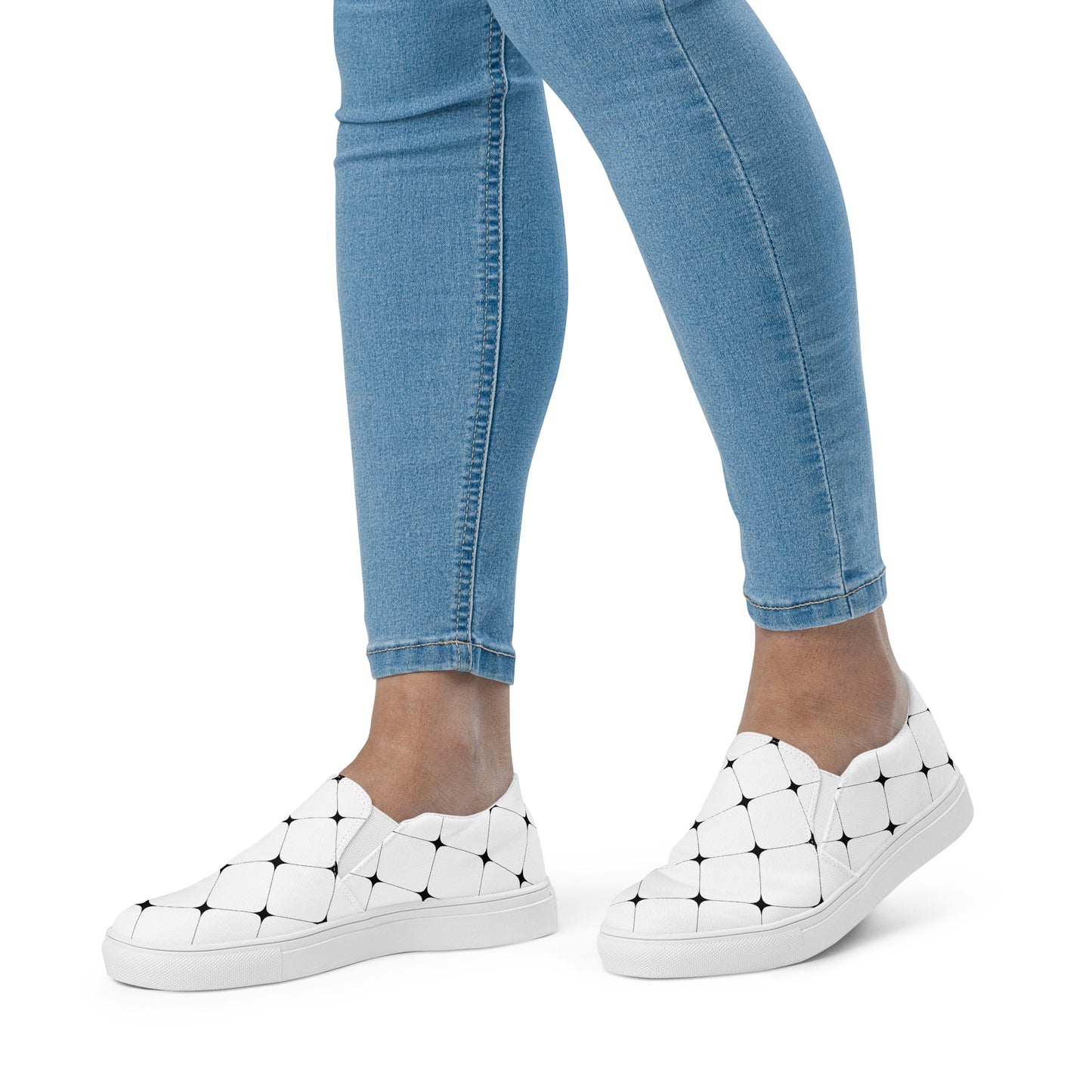 Silk Road | Women’s Slip-on Canvas Shoes | White Diamond