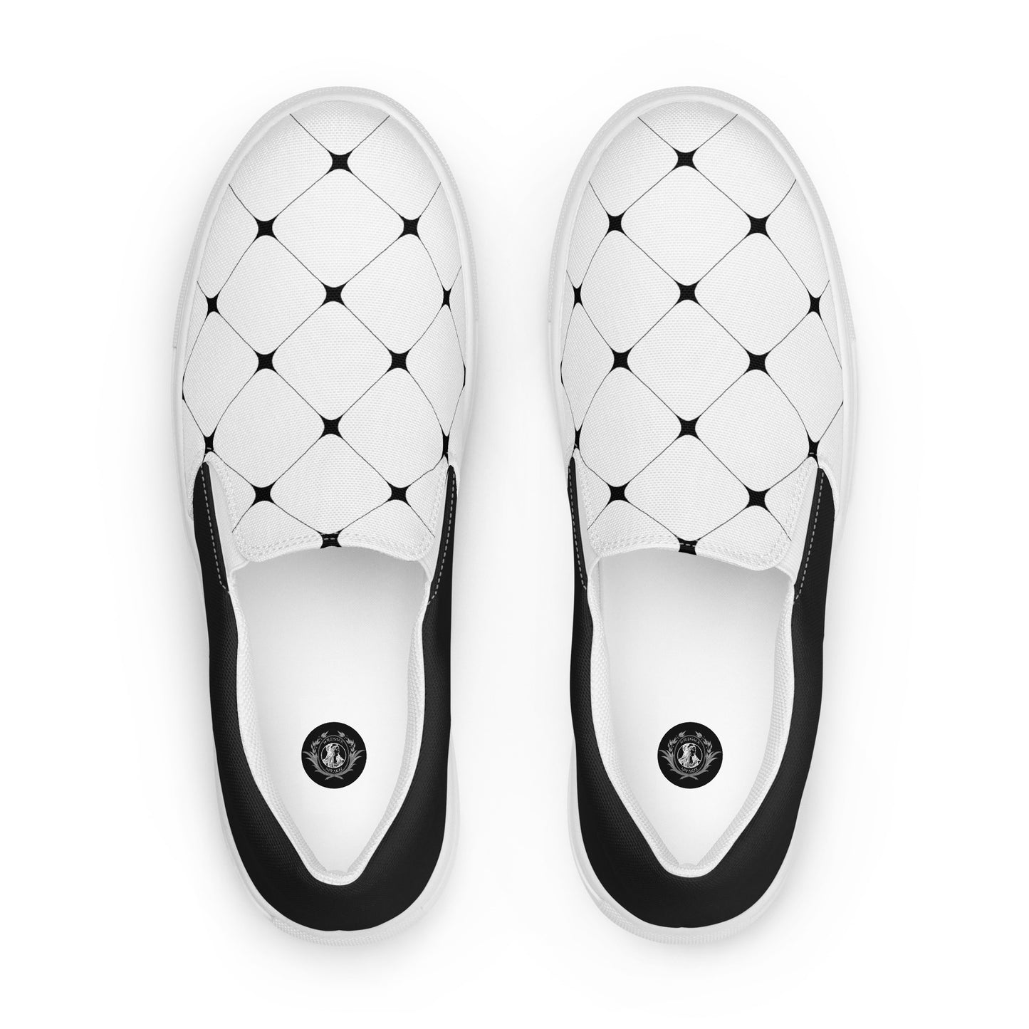 Silk Road | Women’s Slip-on Canvas Shoes | White Diamond Halftone