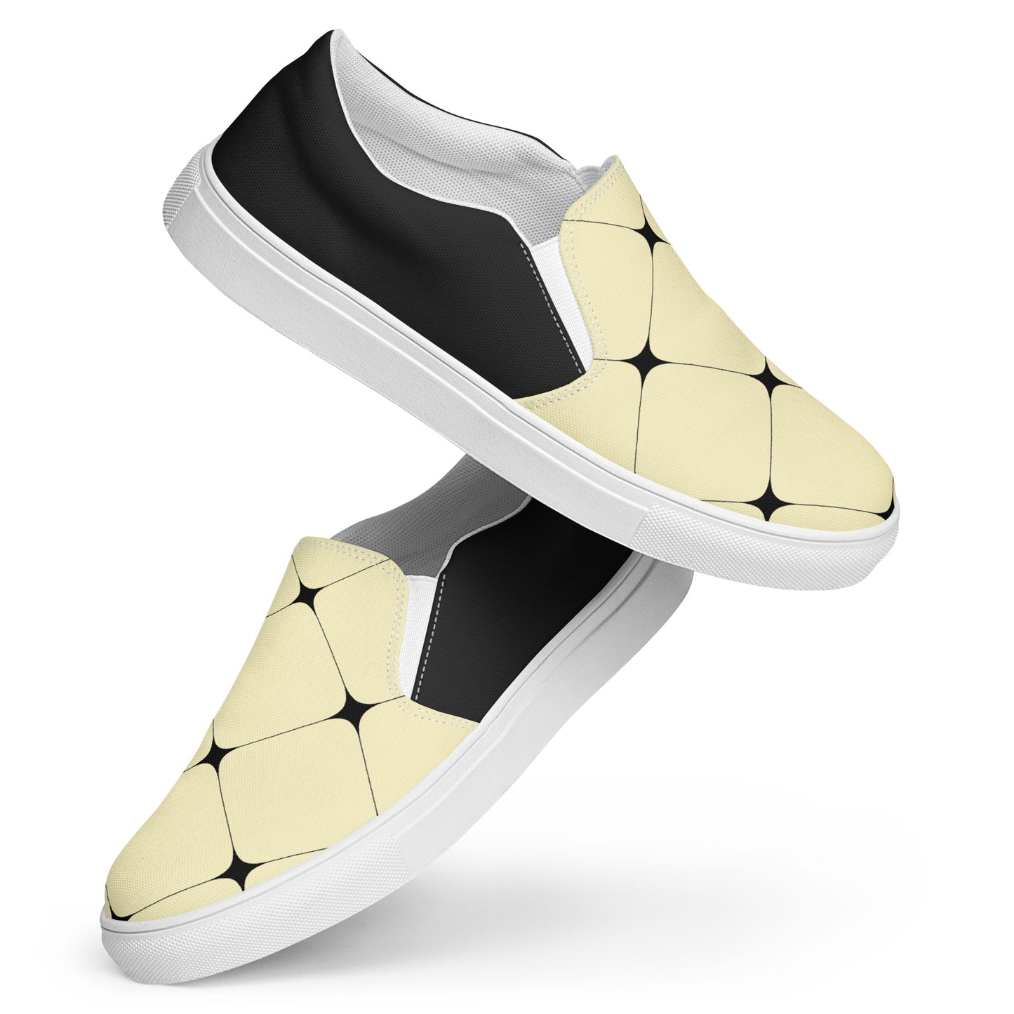 Silk Road | Women’s Slip-on Canvas Shoes | Yellow Diamond Halftone