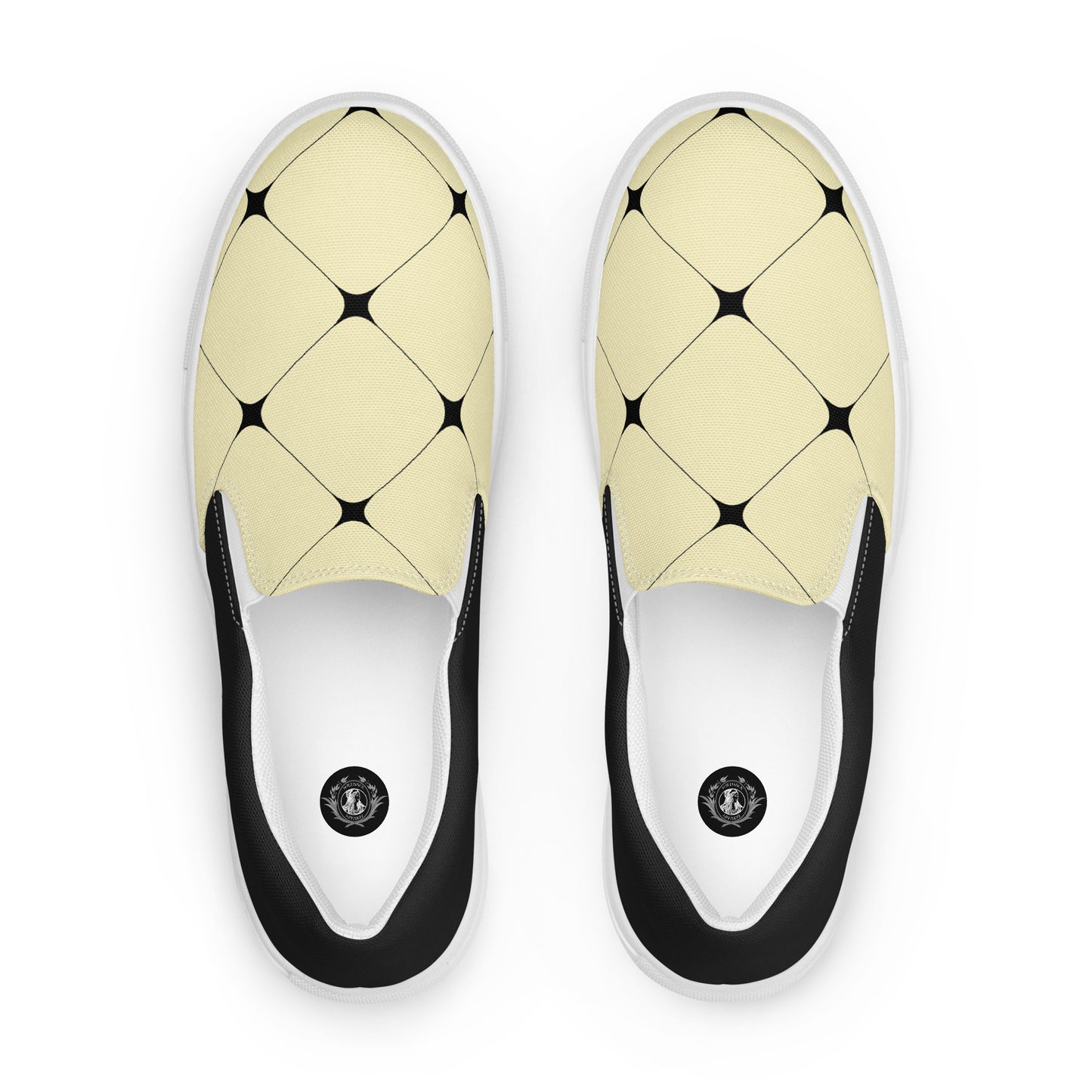 Silk Road | Women’s Slip-on Canvas Shoes | Yellow Diamond Halftone