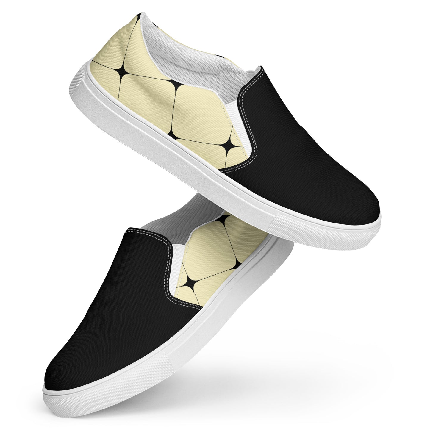 Silk Road | Women’s Slip-on Canvas Shoes | Yellow Diamond 2Tone