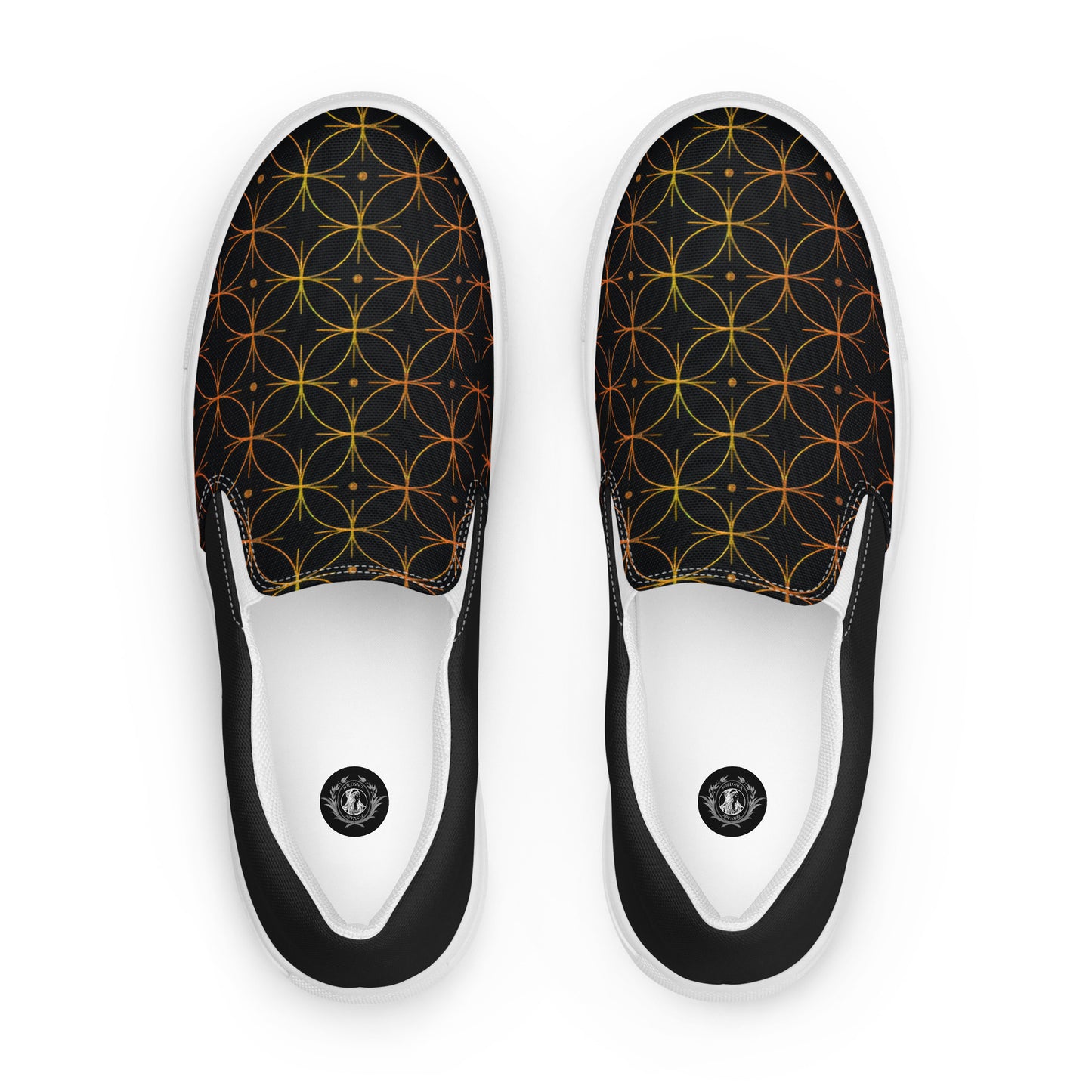 GeoMetro | Women’s Slip-on Canvas Shoes | Luna Black Halftone