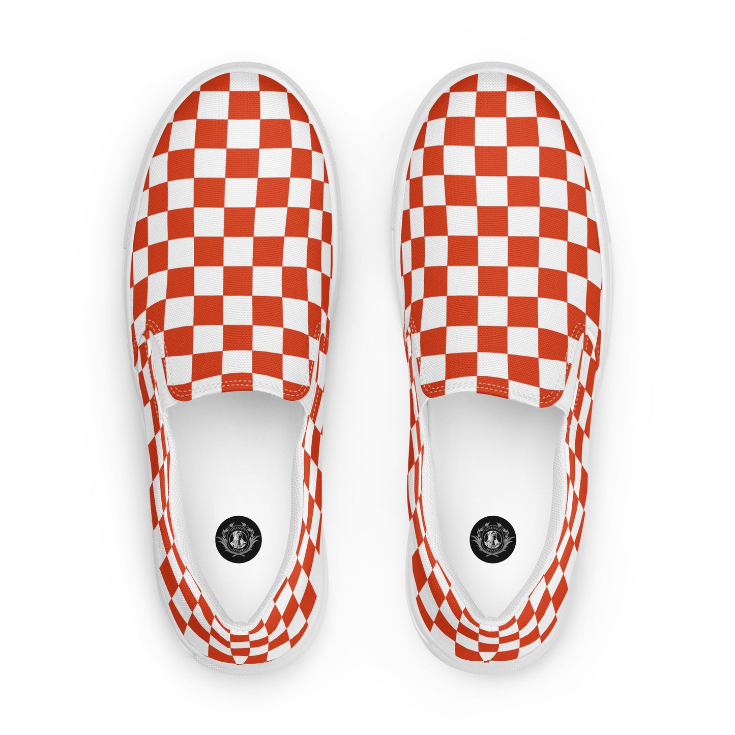 GeoMetro | Women’s Slip-on Canvas Shoes | Red Chex