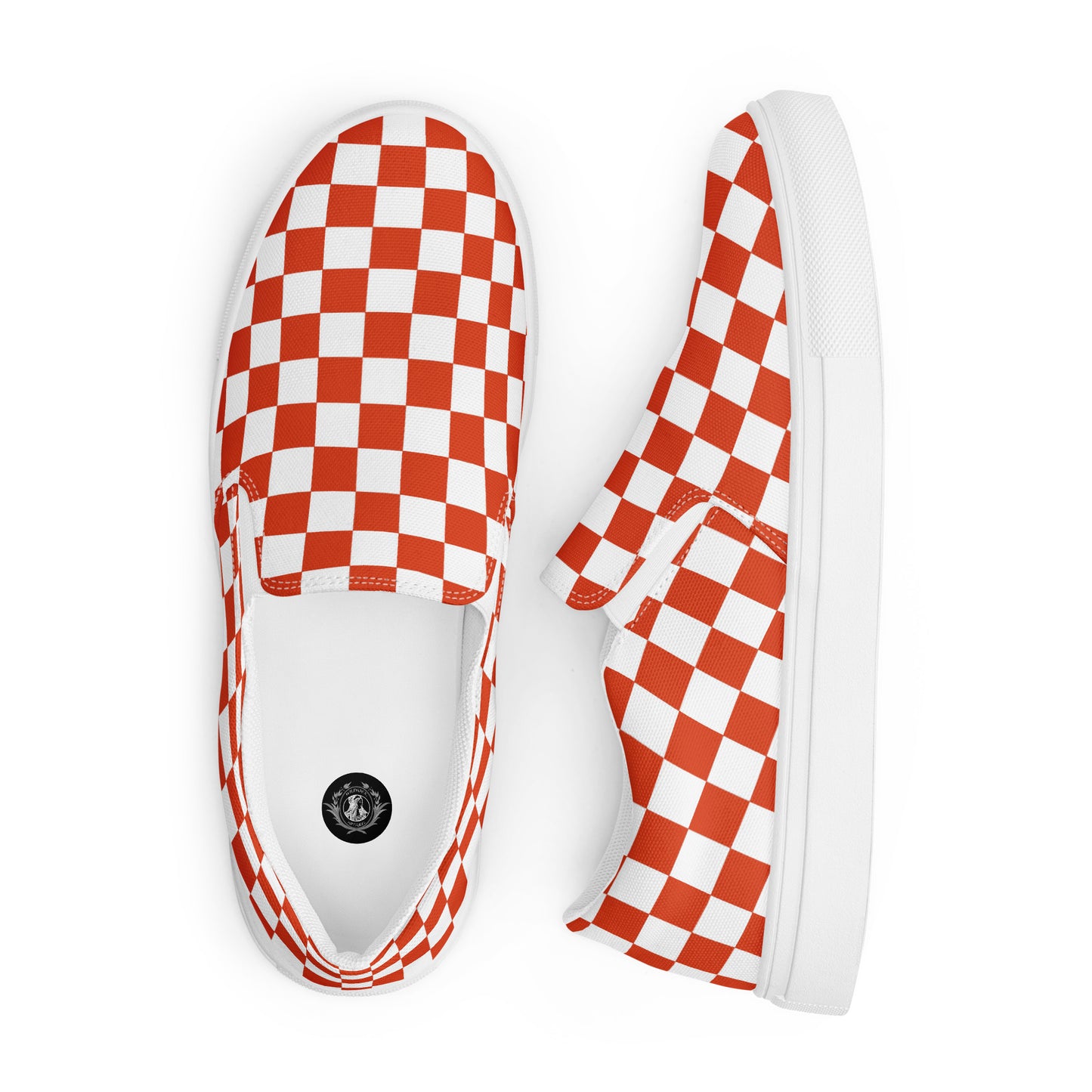 GeoMetro | Women’s Slip-on Canvas Shoes | Red Chex