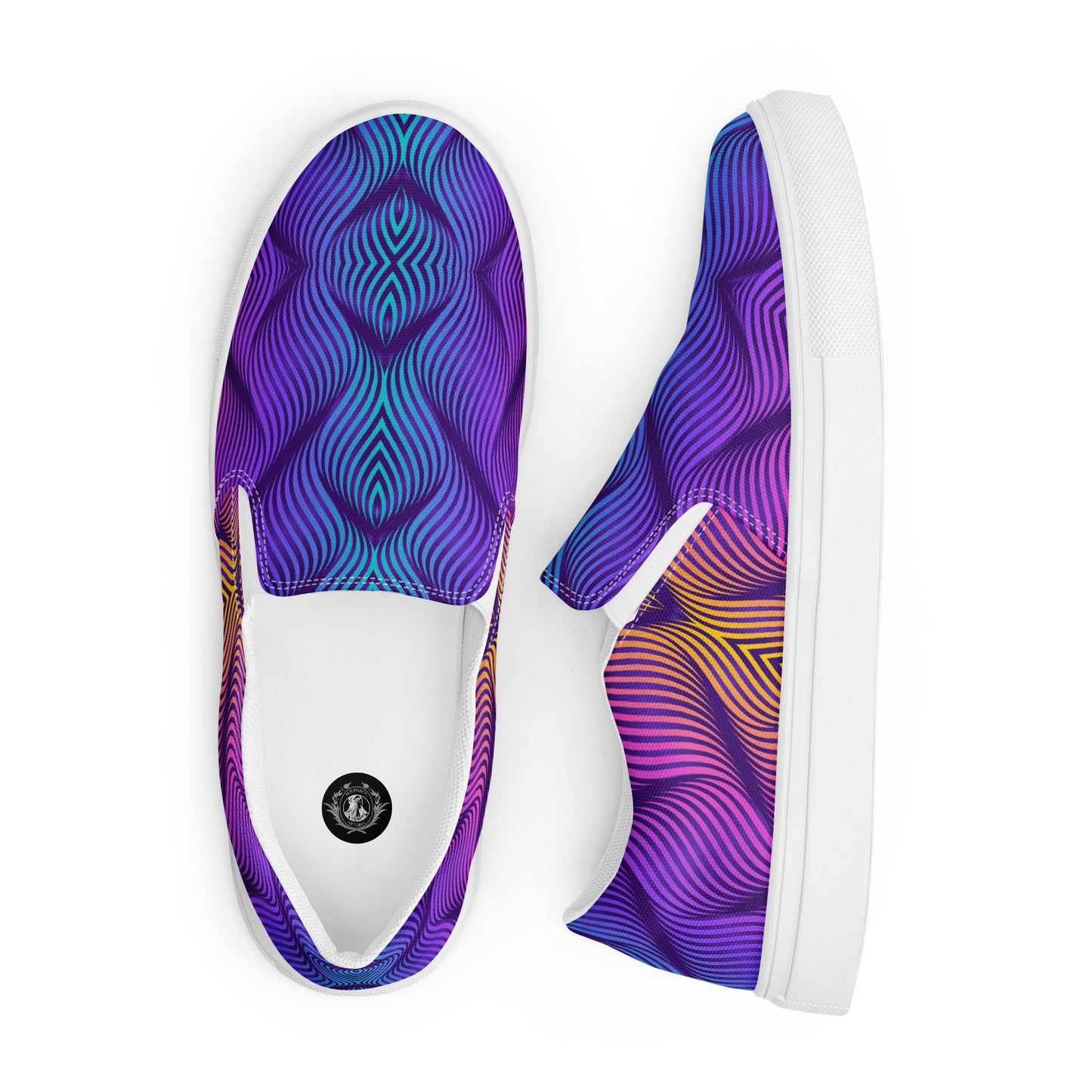 GeoMetro | Women’s Slip-on Canvas Shoes | Skater Blue