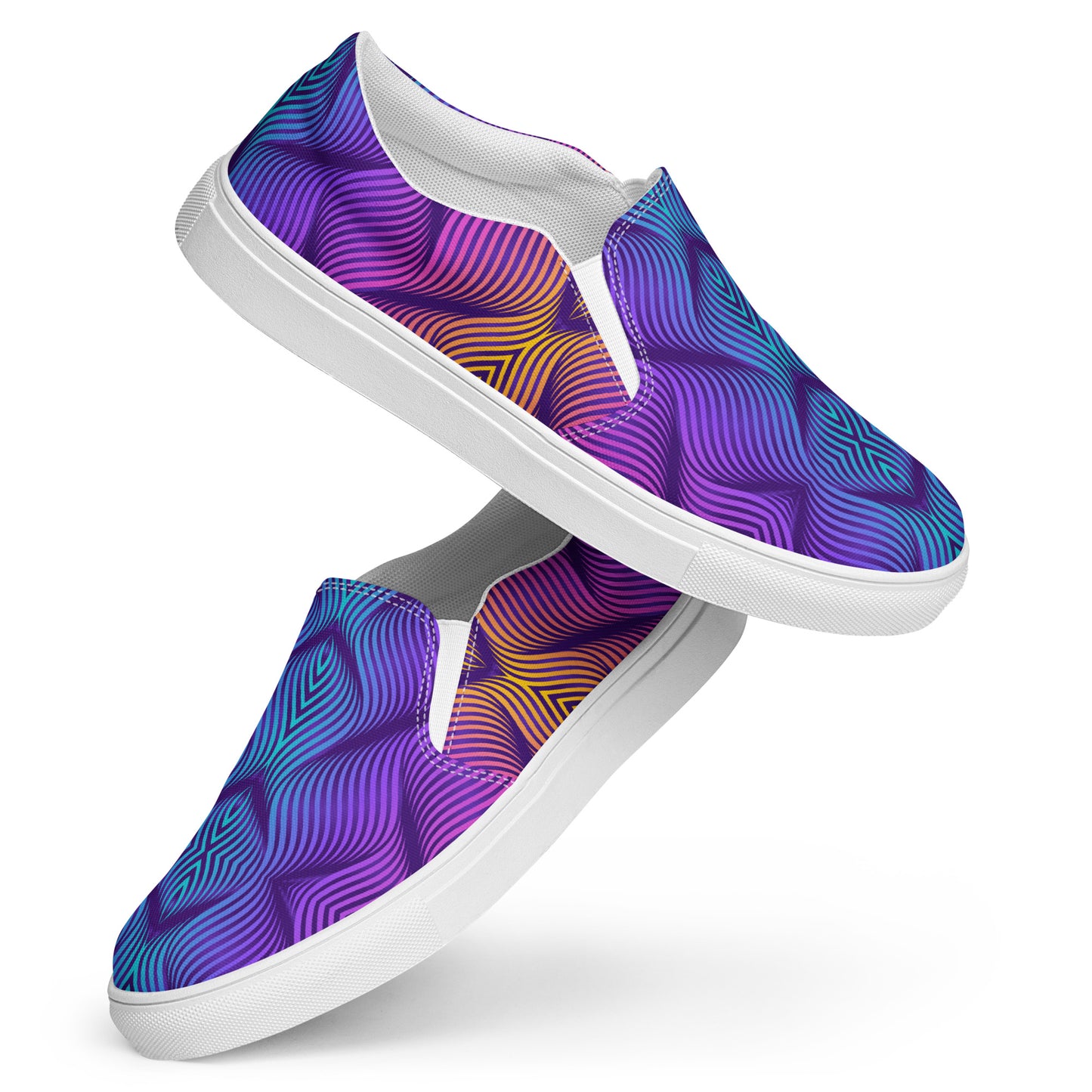 GeoMetro | Women’s Slip-on Canvas Shoes | Skater Blue