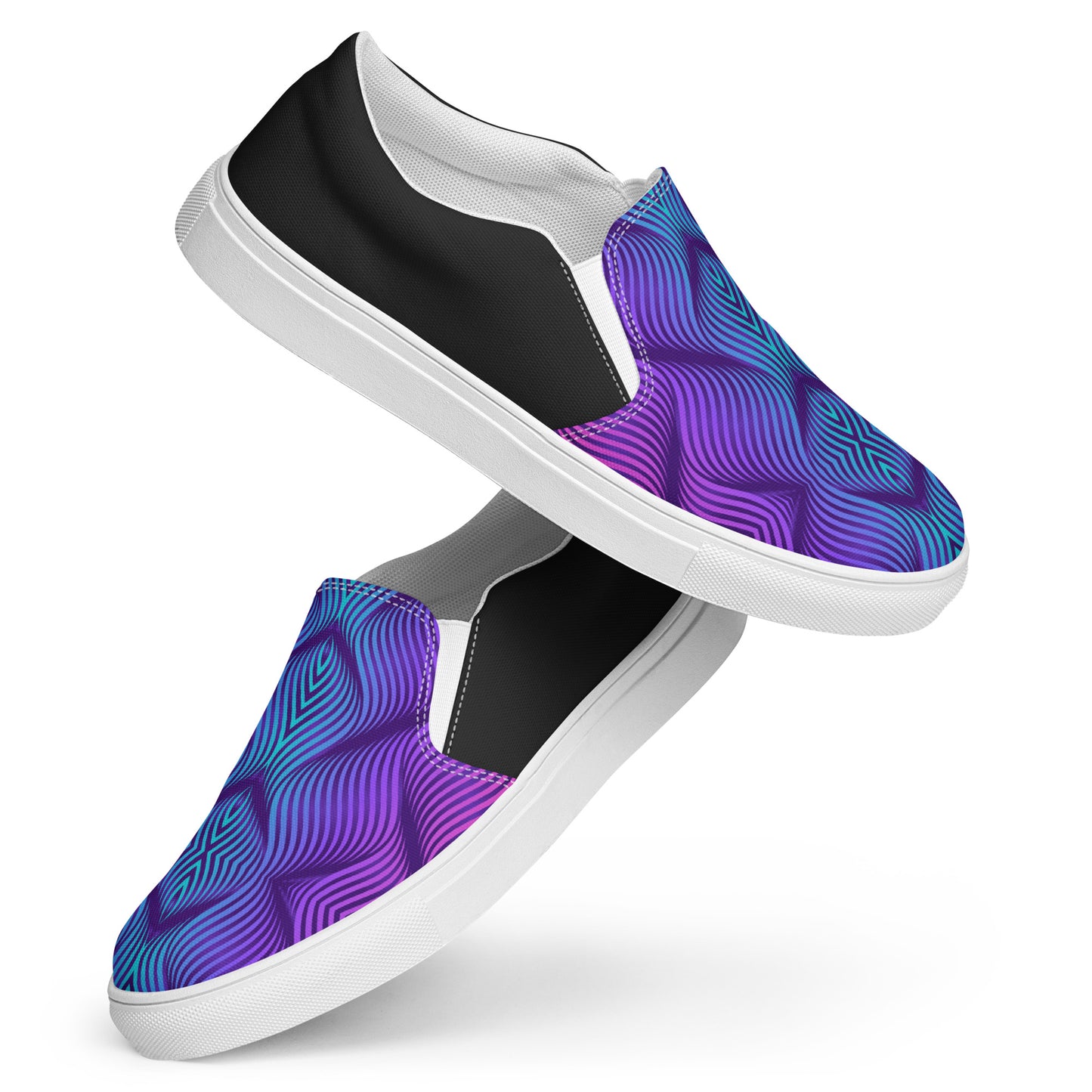 GeoMetro | Women’s Slip-on Canvas Shoes | Skater Blue Halftone