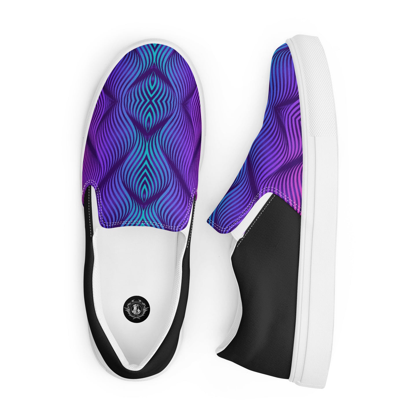 GeoMetro | Women’s Slip-on Canvas Shoes | Skater Blue Halftone