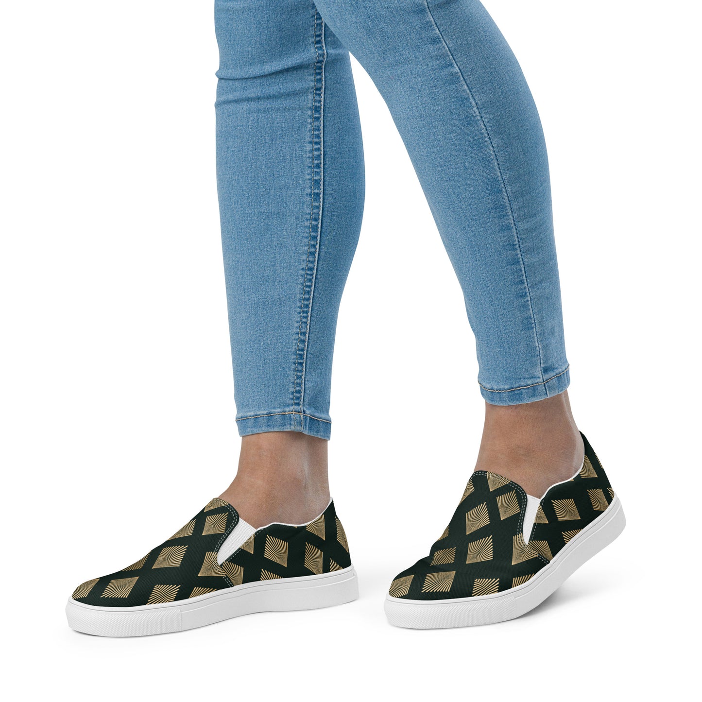 GeoMetro | Women’s Slip-on Canvas Shoes | Deco Diamond