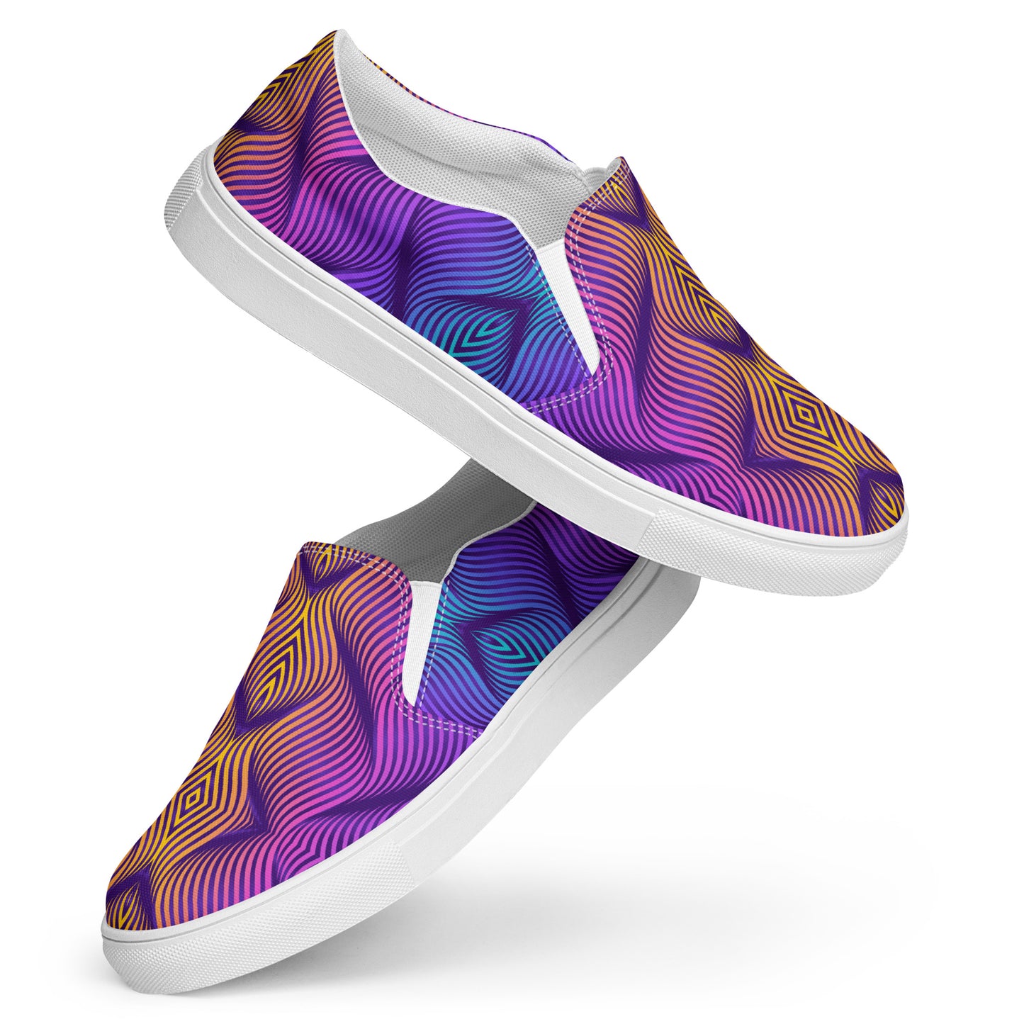 GeoMetro | Women’s Slip-on Canvas Shoes | Skater Orange