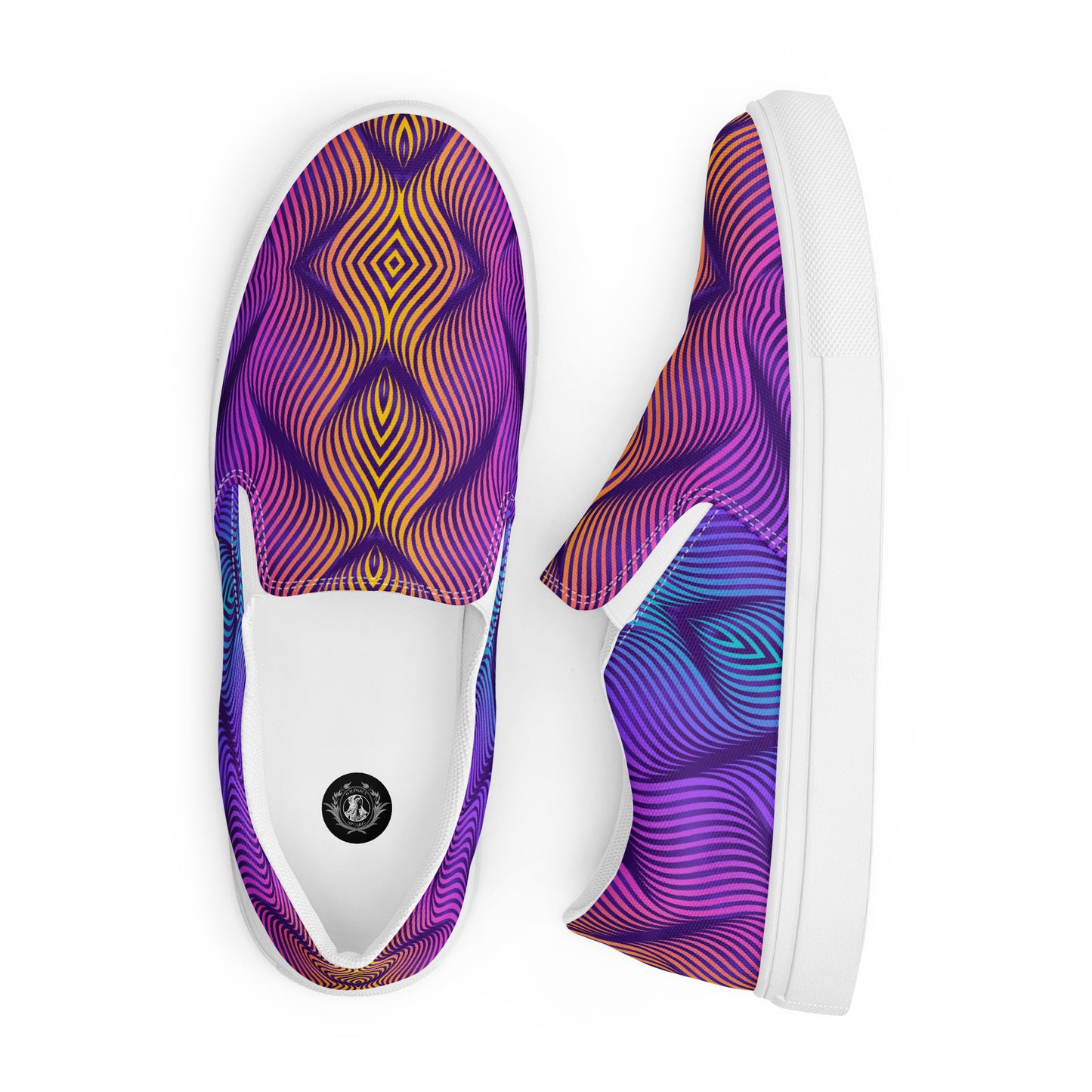 GeoMetro | Women’s Slip-on Canvas Shoes | Skater Orange