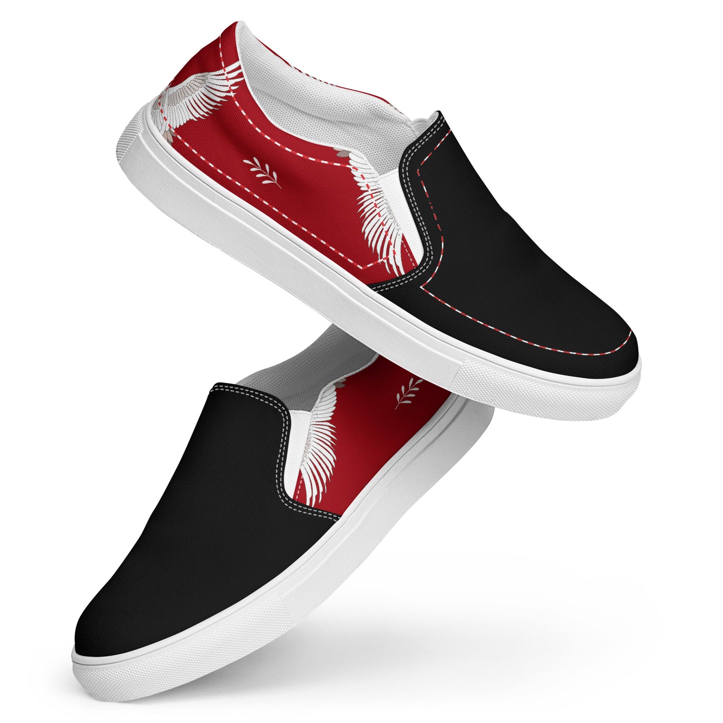 Silk Road | Women’s Slip-on Canvas Shoes | Red Crane 2Tone