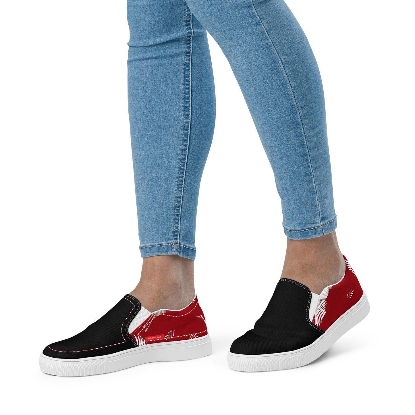 Silk Road | Women’s Slip-on Canvas Shoes | Red Crane 2Tone