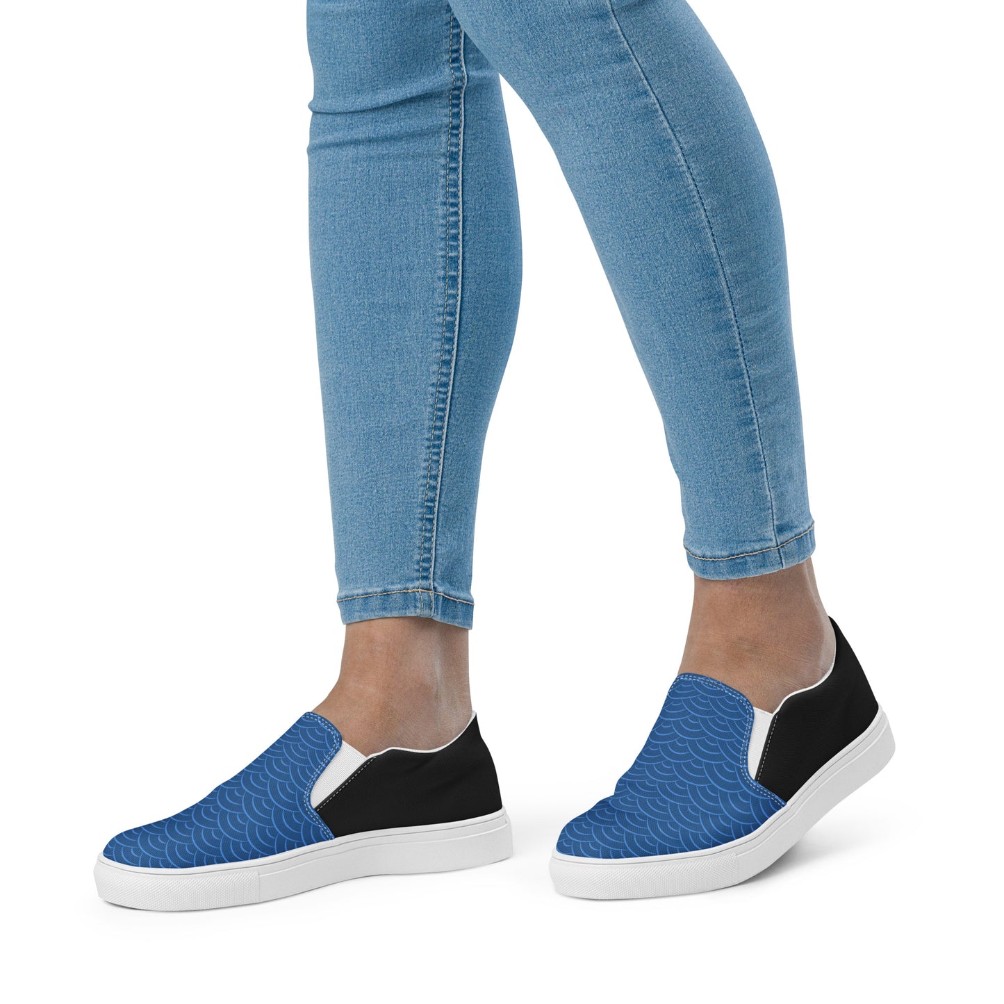 Silk Road | Women’s Slip-on Canvas Shoes | Blue Seas Halftone