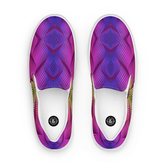 GeoMetro | Women’s Slip-on Canvas Shoes | Skater Purple