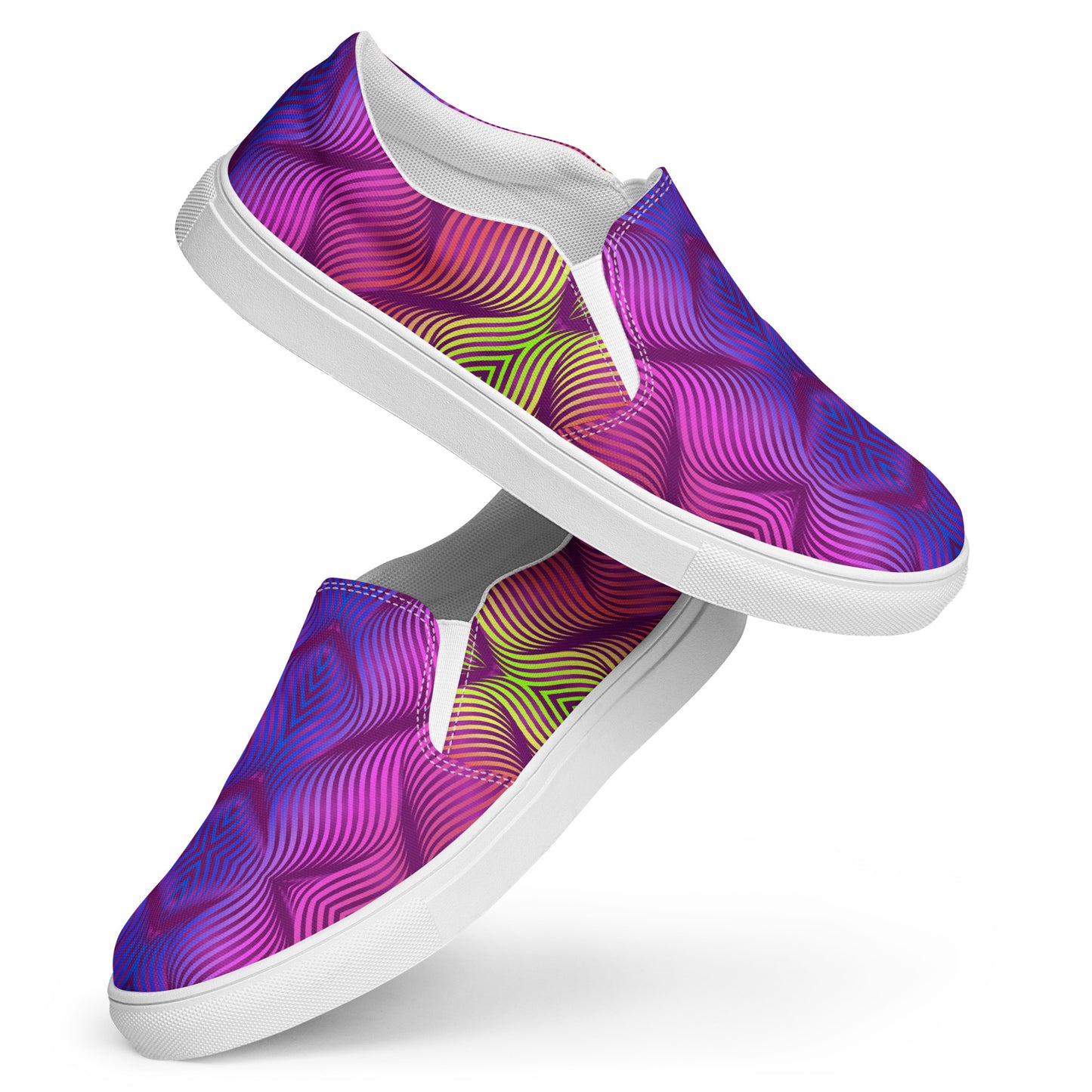 GeoMetro | Women’s Slip-on Canvas Shoes | Skater Purple