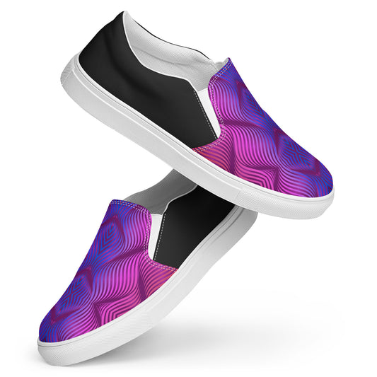 GeoMetro | Women’s Slip-on Canvas Shoes | Skater Purple Halftone