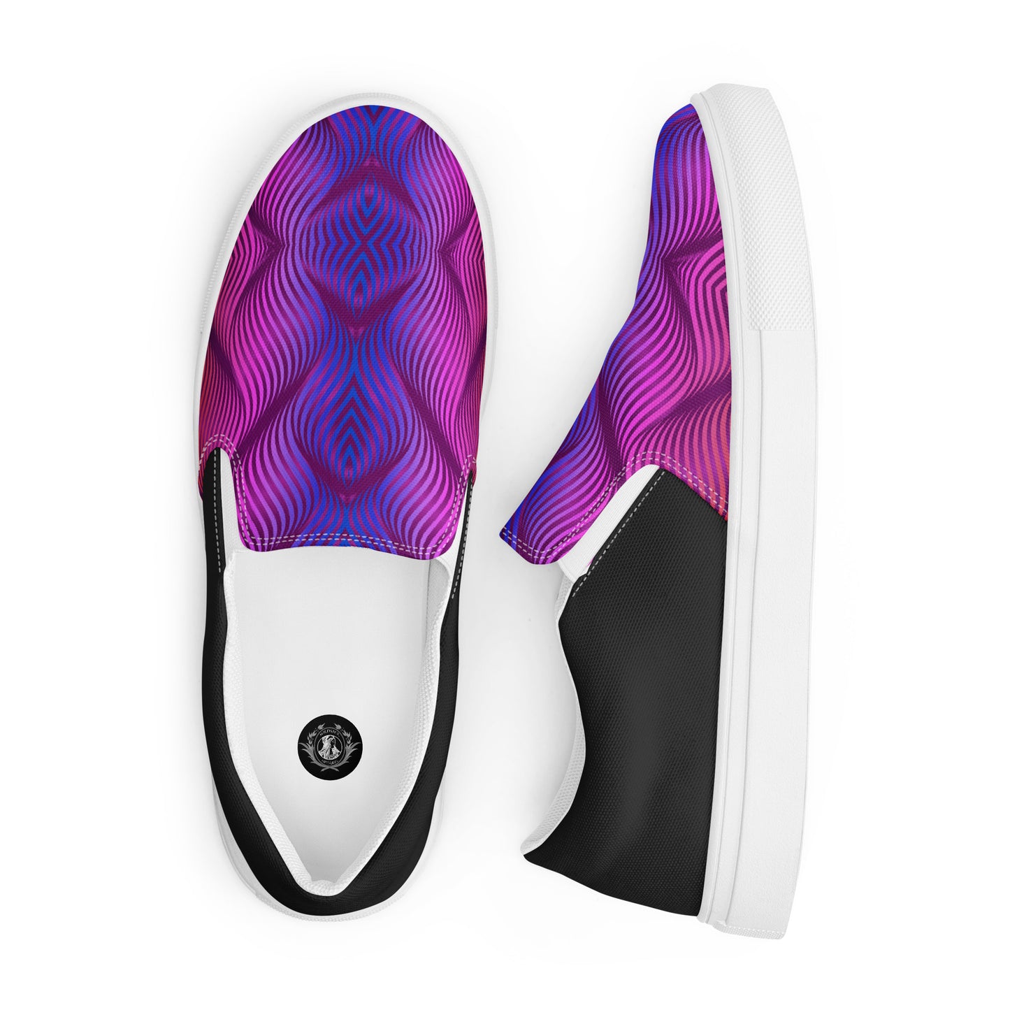 GeoMetro | Women’s Slip-on Canvas Shoes | Skater Purple Halftone