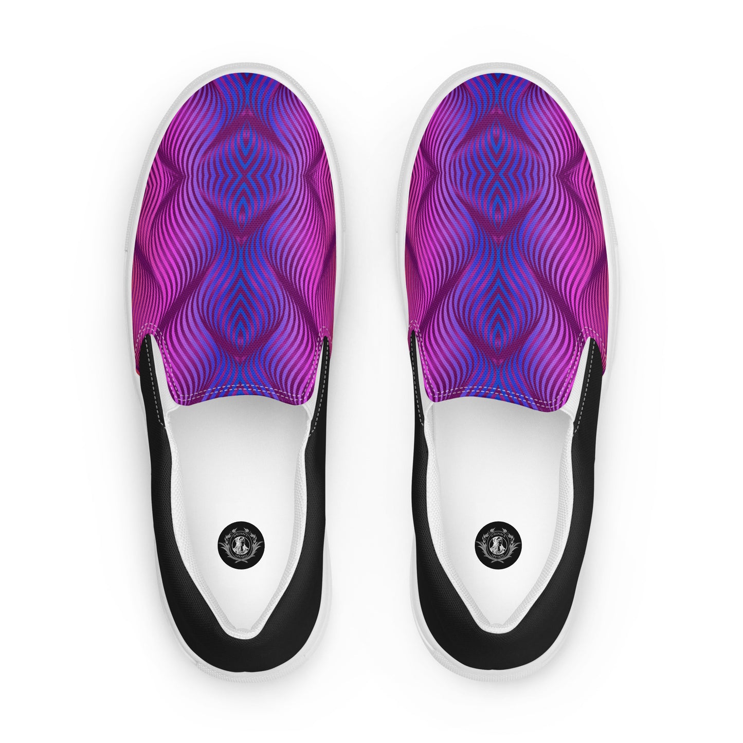 GeoMetro | Women’s Slip-on Canvas Shoes | Skater Purple Halftone