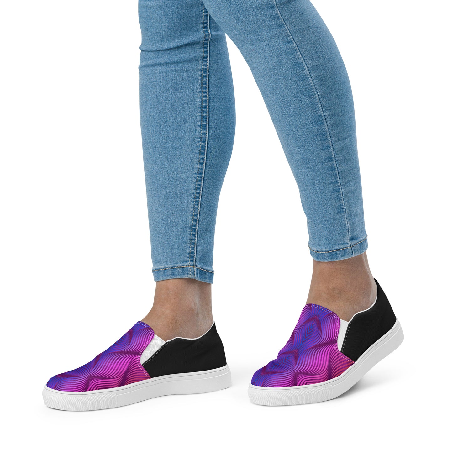 GeoMetro | Women’s Slip-on Canvas Shoes | Skater Purple Halftone