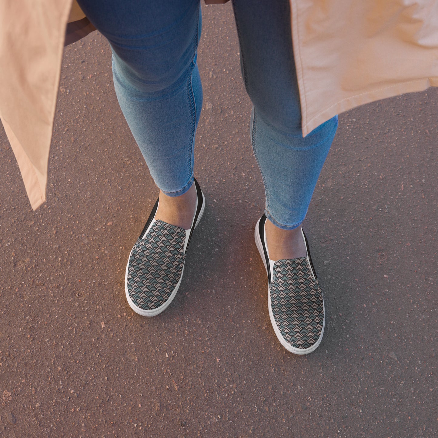 Silk Road | Women’s Slip-on Canvas Shoes | Sea Foam Halftone