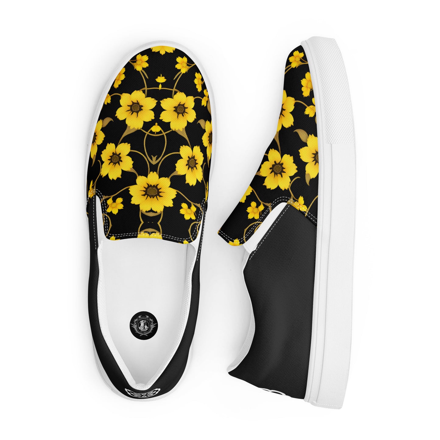 Eden Garden | Women’s Slip-on Canvas Shoes | Yellow Bloom Halftone