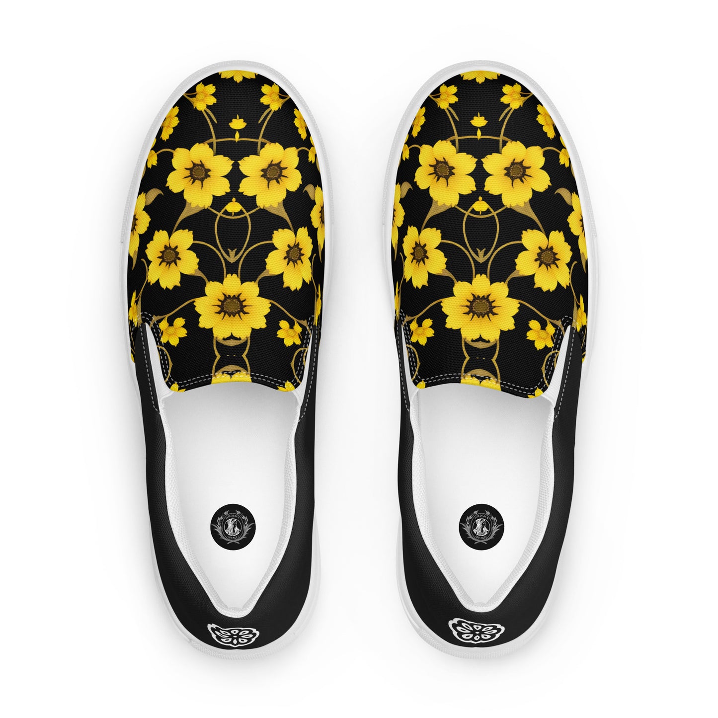 Eden Garden | Women’s Slip-on Canvas Shoes | Yellow Bloom Halftone