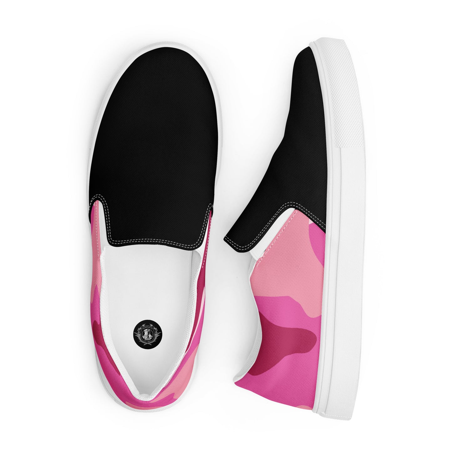 GeoMetro | Women’s Slip-on Canvas Shoes | Pink Camo 2Tone