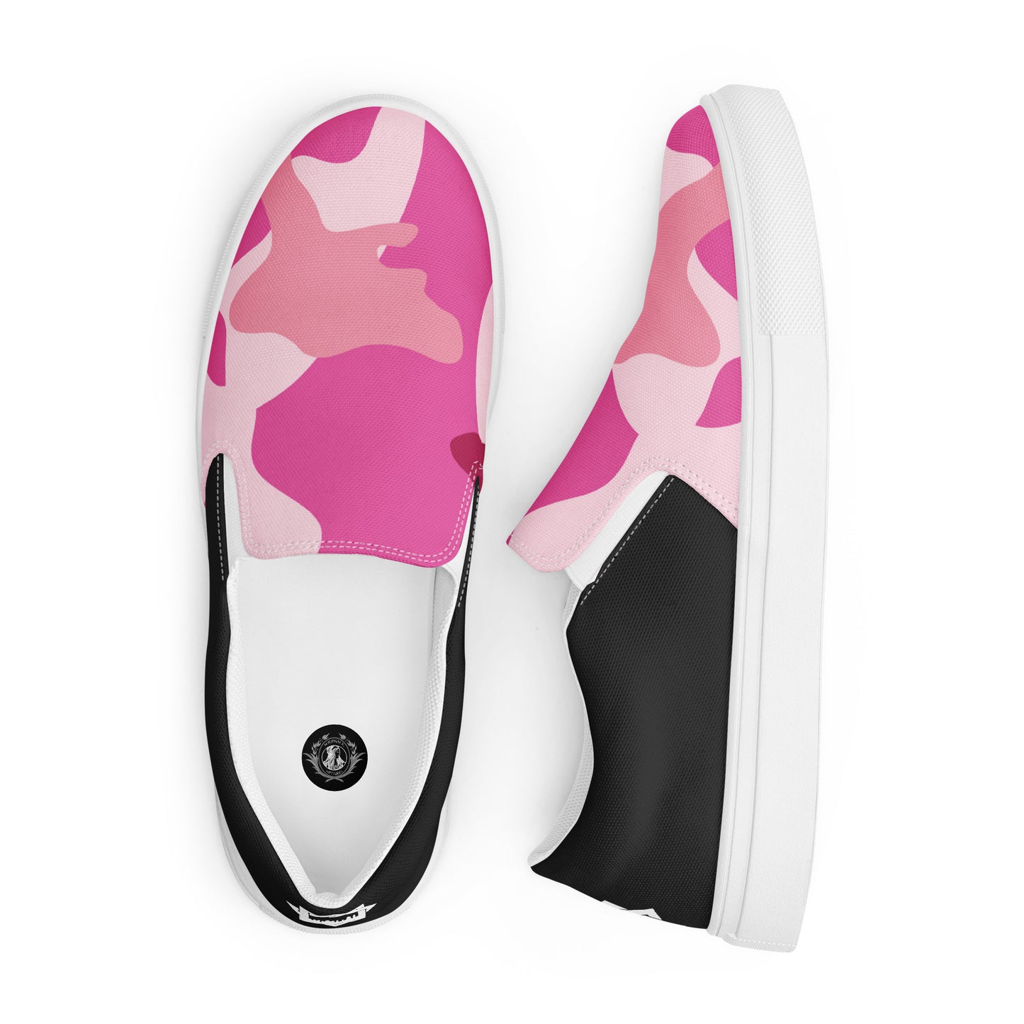 GeoMetro | Women’s Slip-on Canvas Shoes | Pink Camo Halftone