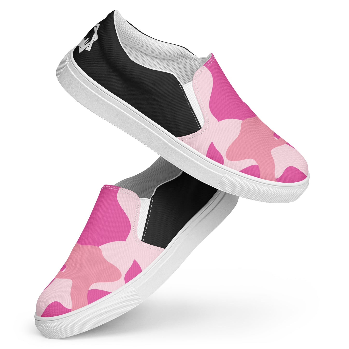 GeoMetro | Women’s Slip-on Canvas Shoes | Pink Camo Halftone