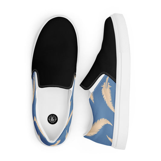 Eden Garden | Women’s Slip-on Canvas Shoes | Blue Feather 2Tone