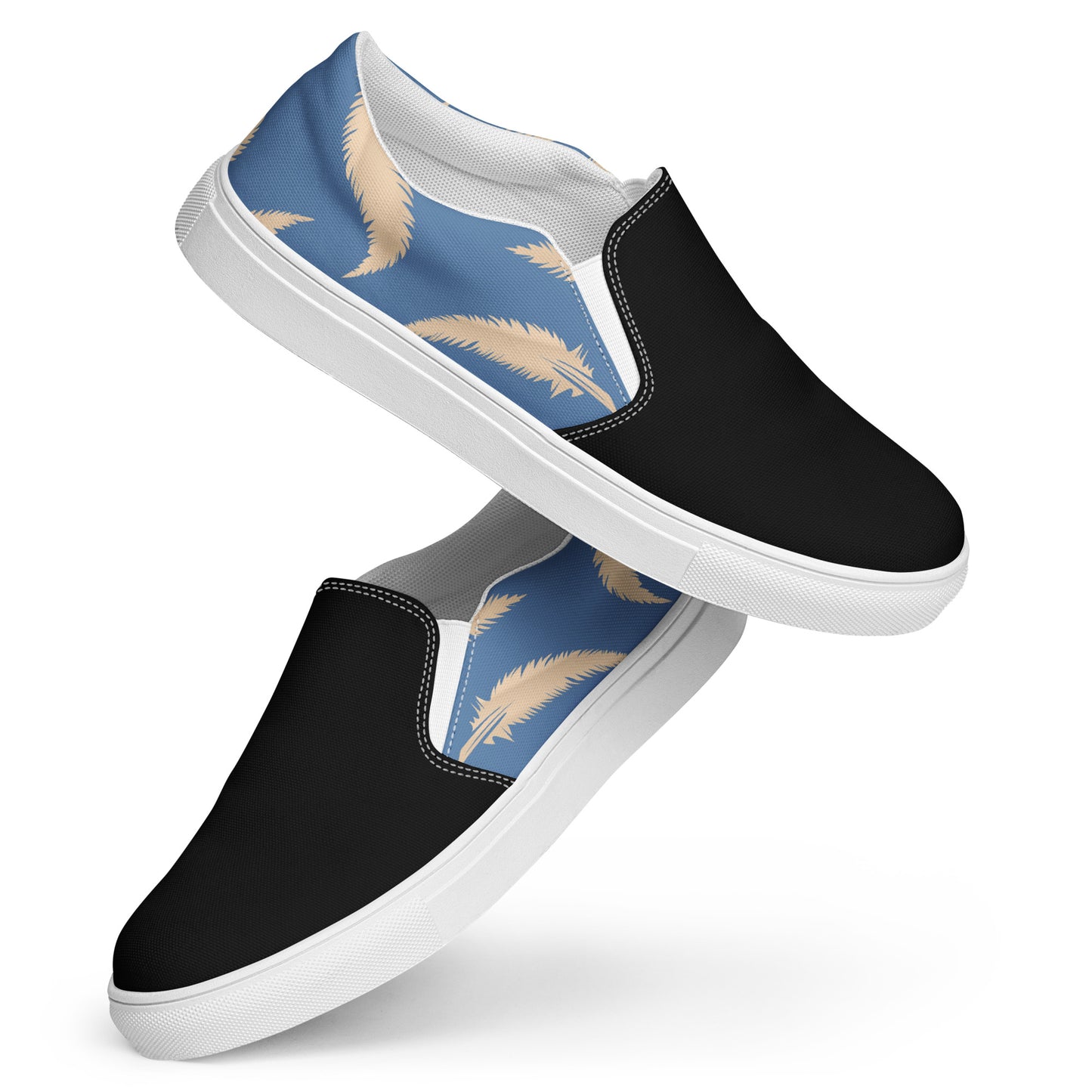 Eden Garden | Women’s Slip-on Canvas Shoes | Blue Feather 2Tone