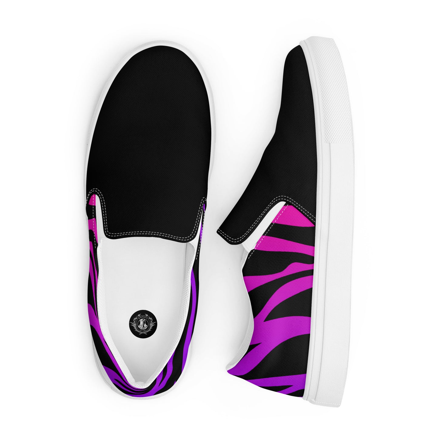 Eden Garden | Women’s Slip-on Canvas Shoes | Purple Zebra 2Tone