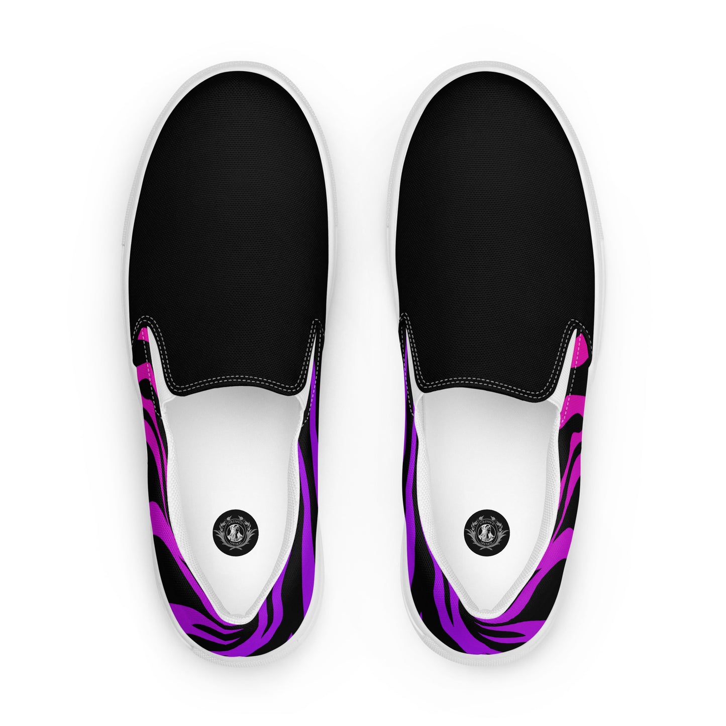 Eden Garden | Women’s Slip-on Canvas Shoes | Purple Zebra 2Tone