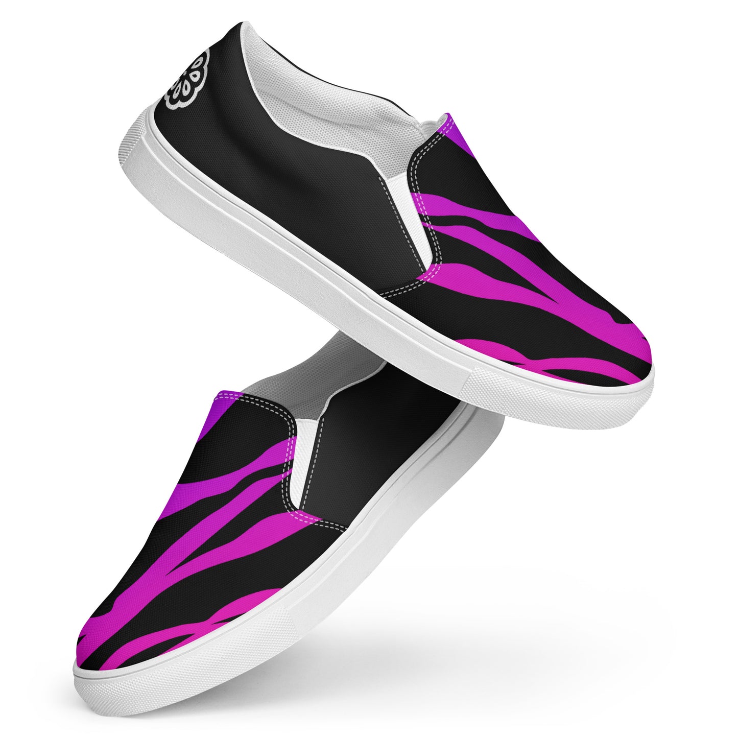 Eden Garden | Women’s Slip-on Canvas Shoes | Purple Zebra Halftone