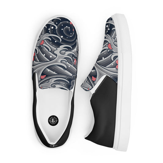 Silk Road | Women’s Slip-on Canvas Shoes | Sea Storm Halftone