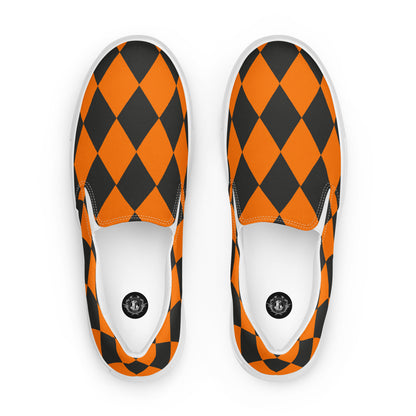 GeoMetro | Women’s Slip-On Canvas Shoes | Harlequin Orange
