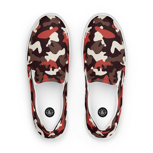 GeoMetro | Women’s Slip-On Canvas Shoes | Red Camo